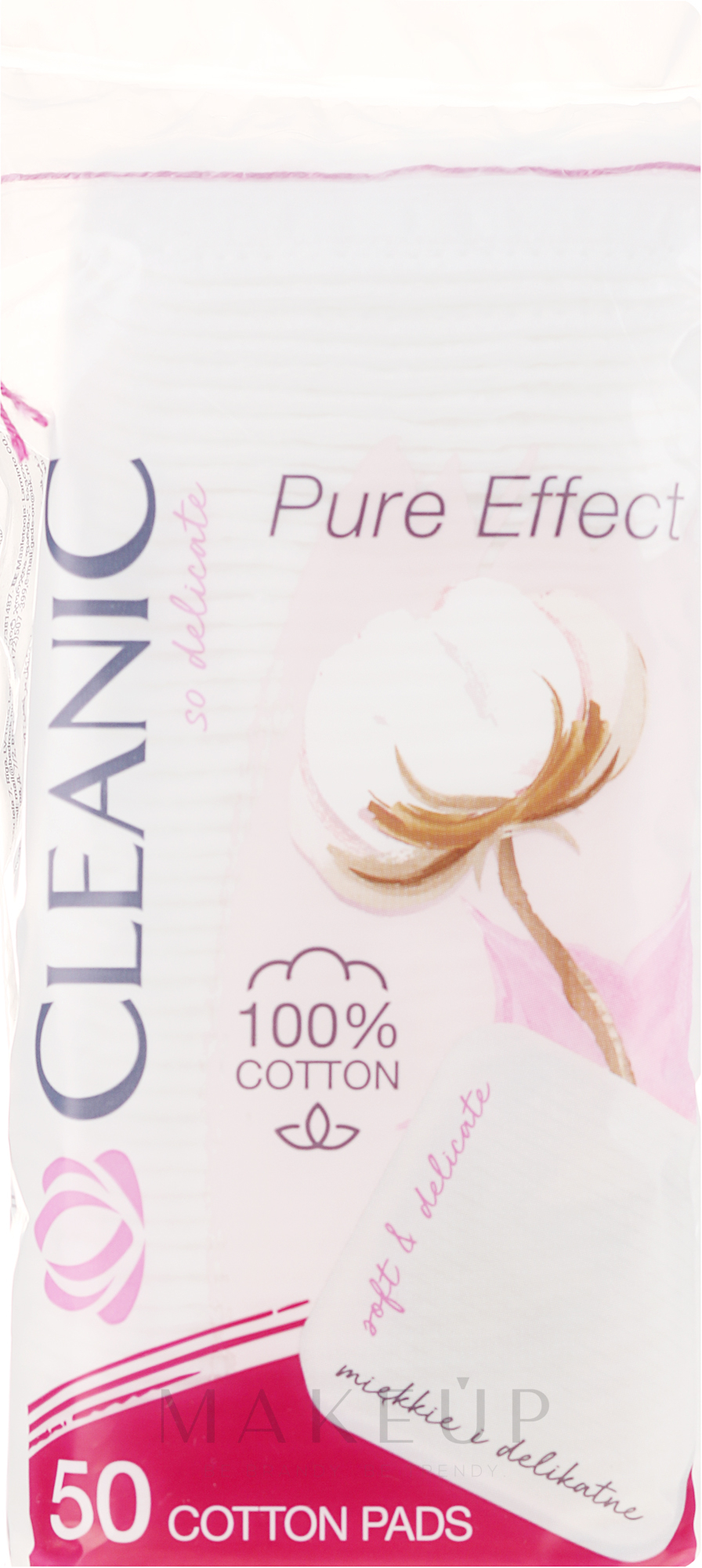 Kosmetische Wattepads Pure Effect 50 St. - Cleanic Face Care Cotton Pads — Bild 50 St.