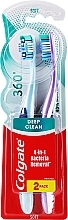 Zahnbürste weich hellblau und violett 2 St. - Colgate 360 Whole Mouth Clean Soft — Bild N1