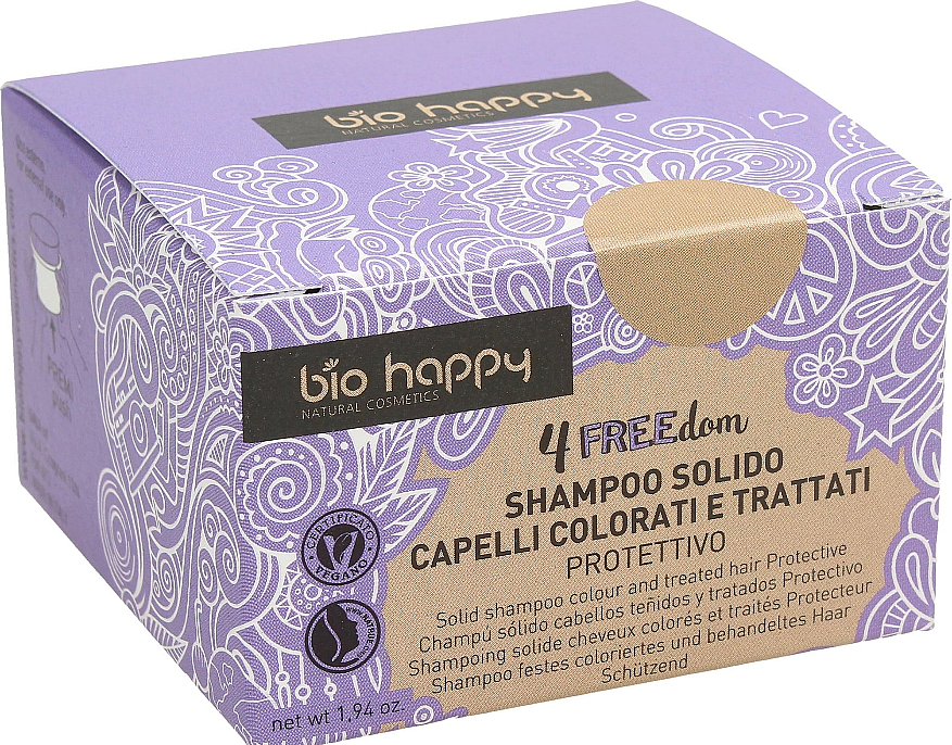 Pflegendes festes Shampoo strapaziertes und coloriertes Haar - Bio Happy 4FREEdom Protective Solid Shampoo — Bild N1