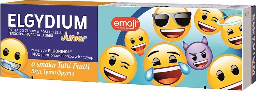 Zahnpasta für Kinder 7-12 Jahre Tutti Frutti - Elgydium Emoji Junior Tutti Frutti — Bild N1