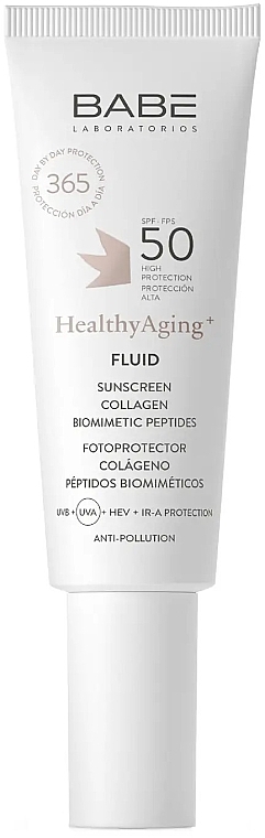 Sonnenschutzfluid SPF 50 mit Kollagen und Peptiden  - Babe Laboratorios Healthy Aging Anti-Age  — Bild N1