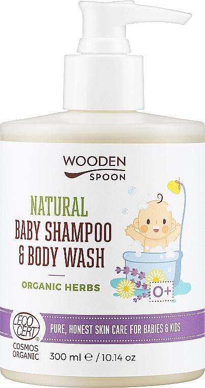 Bio Shampoo und Duschgel für Babys mit Kräutern - Wooden Spoon Natural Baby Shampoo & Body Wash Organic Herbs — Bild N1