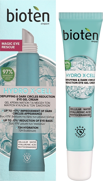 Augencreme-Gel gegen Augenringe und Schwellungen - Bioten Hydro X-Cell Depuffing & Dark Circles Reduction Eye Gel Cream  — Bild N2