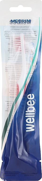 Zahnbürste mittel weiß mit rot - Wellbee — Bild N1