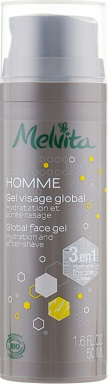 3in1 Feuchtigkeitsspendendes After Shave Gesichtsgel - Melvita Homme 3in1 Global Face Gel Hydration And After-Shave — Bild N2