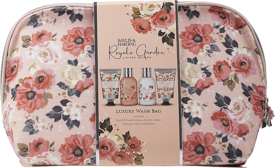 Haar- und Körperpflegeset - Baylis & Harding Royale Set (Duschcreme 50ml + Körperlotion 100ml + Haarshampoo 100ml + Haarconditioner 50ml + Kosmetiktasche) — Bild N1