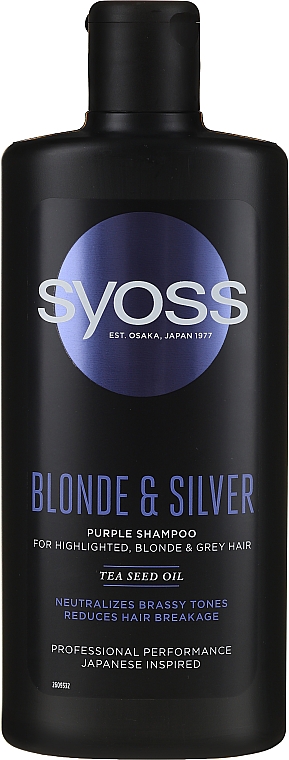 Syoss Blond & Silver Purple Shampoo For Highlighted, Blonde & Grey Hair - Shampoo gegen Gelbstich für gebleichtes, blondes und graues Haar