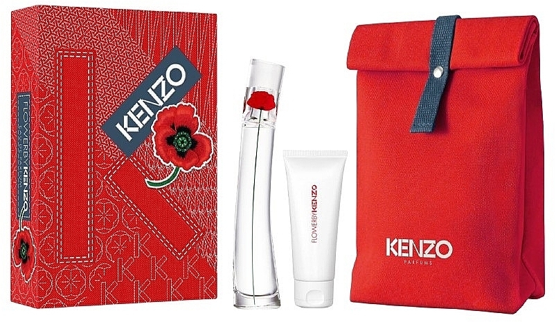 Kenzo Flower By Kenzo - Duftset (Eau de Toilette 50ml + Körperlotion 75ml + Kosmetiktasche) — Bild N1
