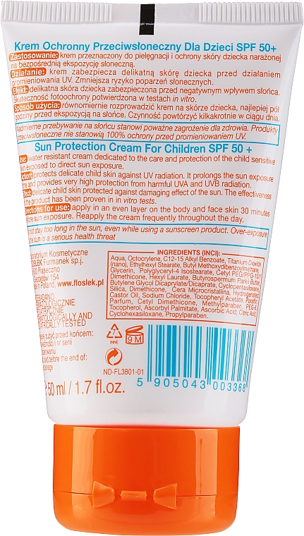 Sonnenschutzcreme für Kinder SPF 50+ - Floslek Sun Protection Cream For Kids SPF50+ — Bild N4
