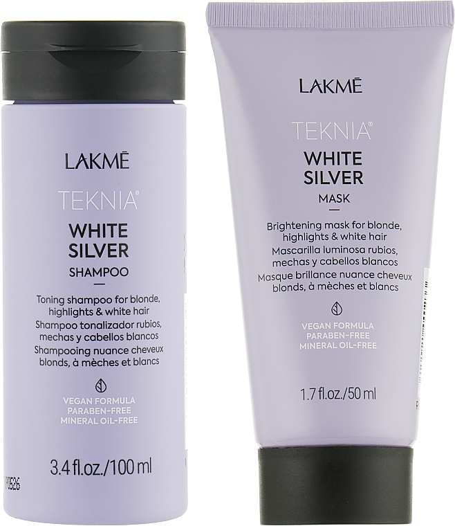 Haarpflegeset - Lakme Teknia White Silver (sh/100ml + mask/50ml) — Bild N1