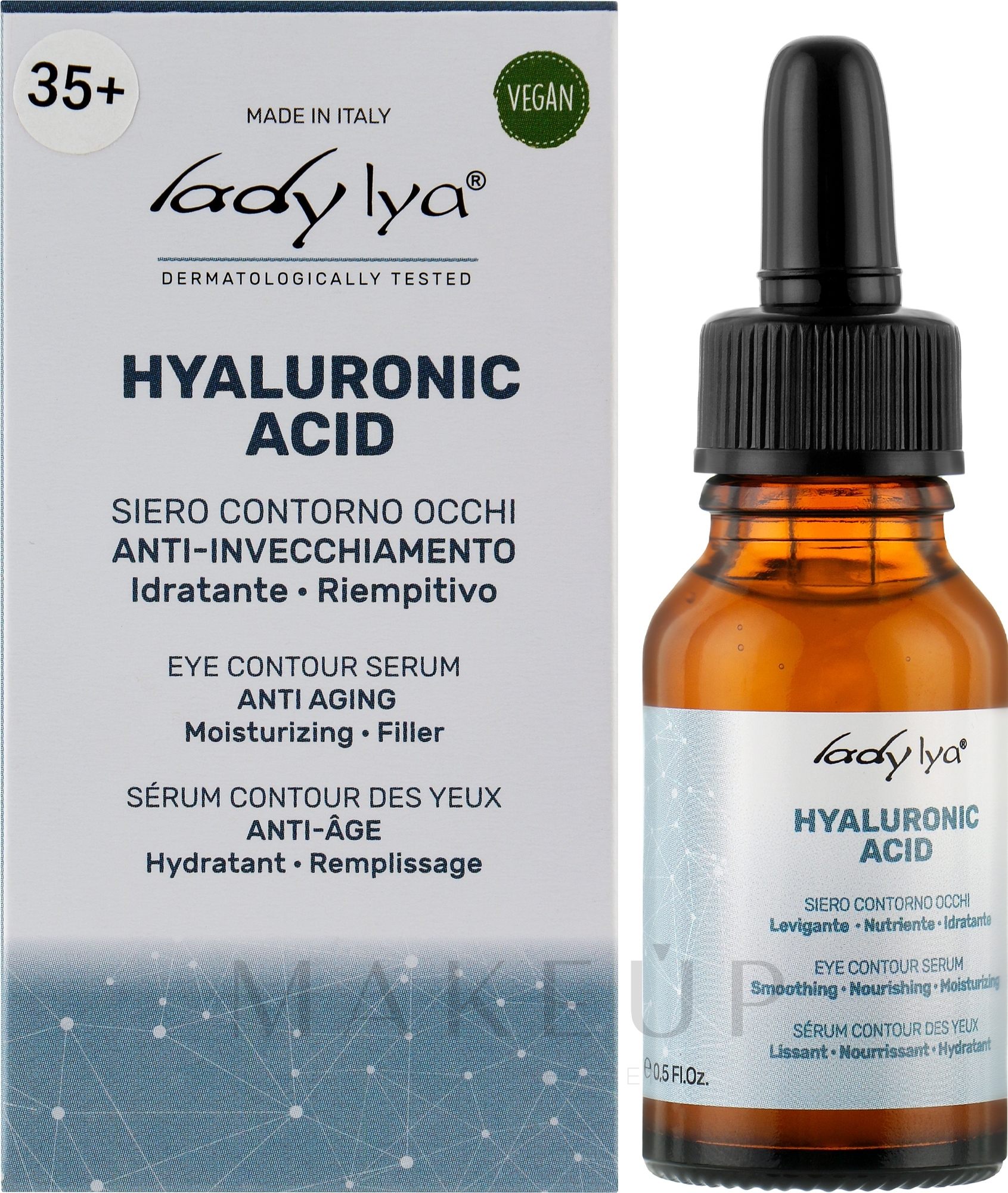 Feuchtigkeitsspendendes Augenserum mit Hyaluronsäure - Lady Lya Hyaluronic Acid Serum — Bild 15 ml