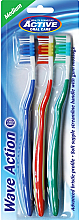 Zahnbürste mittel Wave Action blau, rot, grün 3 St. - Beauty Formulas Active Oral Care Active Wave Action — Bild N1