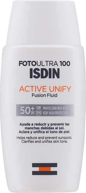 Sonnenschutz-Gesichtsfluid gegen dunkle Flecken - Isdin Foto Ultra 100 Active Unify Fusion Fluid SPF50+ — Bild N1