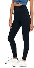 Gerippte Damen-Leggings mit hoher Taille schwarz - Moraj — Bild N2