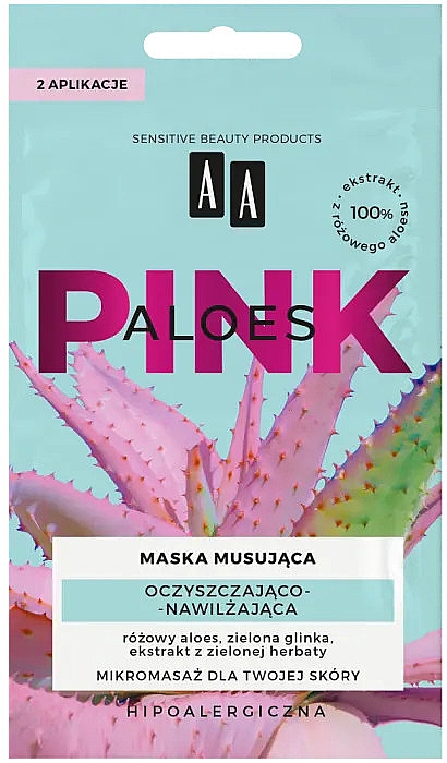 Reinigende und feuchtigkeitsspendende Gesichtsmaske - AA Aloes Pink Cleansing & Moisturizing Mask — Bild N1