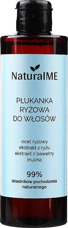 Revitalisierende Haarspülung für mehr Glanz mit Reisessig, Reisextrakt und Inulin - NaturalME — Bild N1