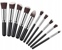 Düfte, Parfümerie und Kosmetik Make-up-Pinselset schwarz-silber 10 St. - Beauty Design