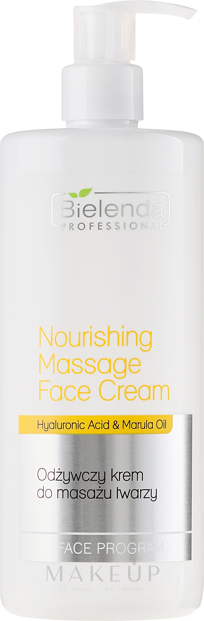 Pflegende Massagecreme für Gesicht mit Hyaluronsäure und Marulaöl - Bielenda Professional Face Program Nourishing Massage Face Cream — Foto 500 ml