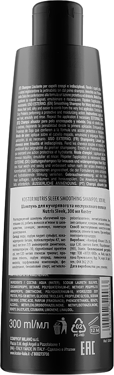 Shampoo für lockiges und widerspenstiges Haar - Koster Nutris Sleek Shampoo — Bild N2