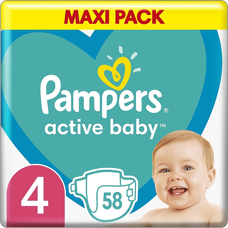Windeln Pampers Active Baby 4 (9-14 kg) 58 St. - Pampers — Bild N1