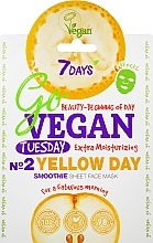 GESCHENK! Feuchtigkeitsspendende Gesichtsmaske mit Birnenextrakt - 7 Days Go Vegan Tuesday Yellow Day — Bild N1