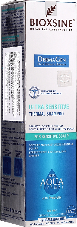 Mildes Shampoo mit Thermalwasser für empfindliche Kopfhaut - Biota Bioxsine DermaGen Aqua Thermal Ultra Sensitive Thermal Shampoo — Bild N2