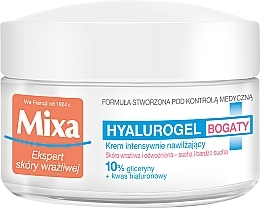 Feuchtigkeitsspendende Gesichtscreme - Mixa Hyalurogel Moisturizing Face Cream — Foto N1