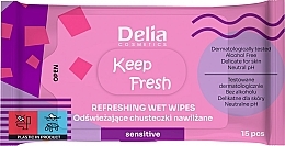 Düfte, Parfümerie und Kosmetik Feuchttücher für empfindliche Haut 15 St. - Delia Keep Fresh Refreshing Wet Wipes Sensitive