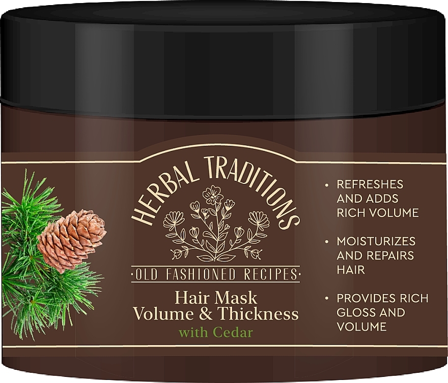 Haarmaske für mehr Volumen mit Zeder - Herbal Traditions Volume & Thickness Hair Mask — Bild N1