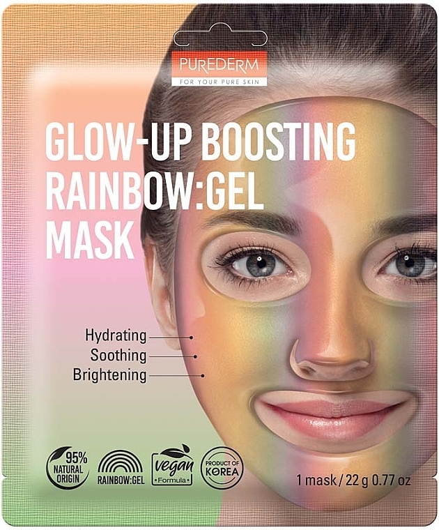Gel-Gesichtsmaske - Purederm Glow-Up Boosting Rainbow Gel Mask — Bild N1