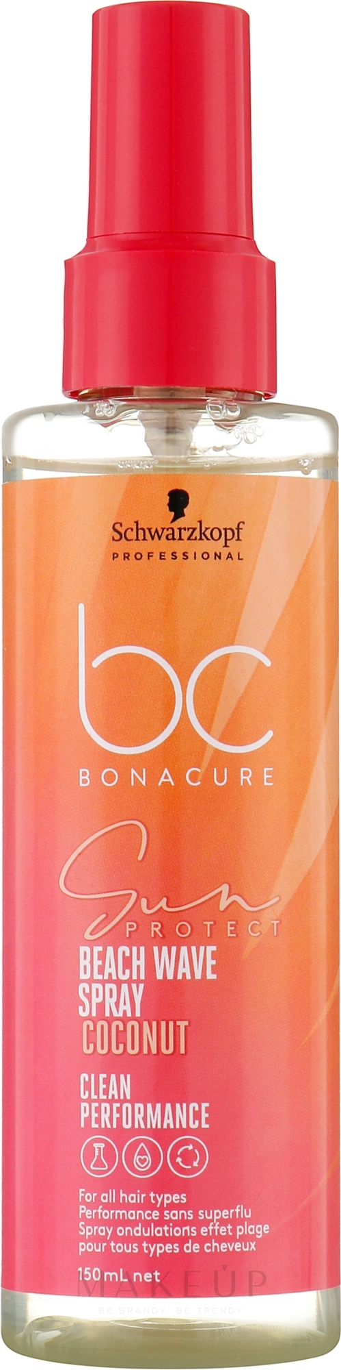 Sonnenschutzspray für alle Haartypen mit Kokosduft - Schwarzkopf Professional BC Bonacure Sun Protect Beach Waves Spray — Bild 150 ml