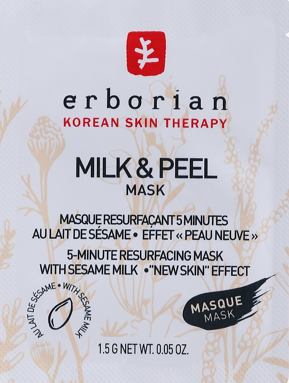 GESCHENK! Glättende Peeling-Maske für das Gesicht - Erborian Milk & Peel Mask (Probe)  — Bild N1