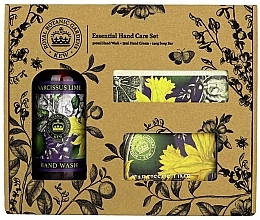 Düfte, Parfümerie und Kosmetik Set - The English Soap Company Narcissus Lime Essential Hand Care Set (Seife 240g + Handcreme 75ml + Duschgel 500ml)