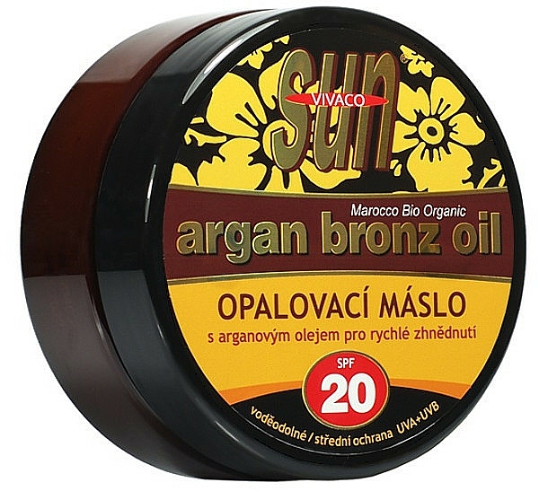 Bräunungsöl mit Argan - Vivaco Sun Argan Bronze Oil Tanning Butter SPF 20 — Bild N1