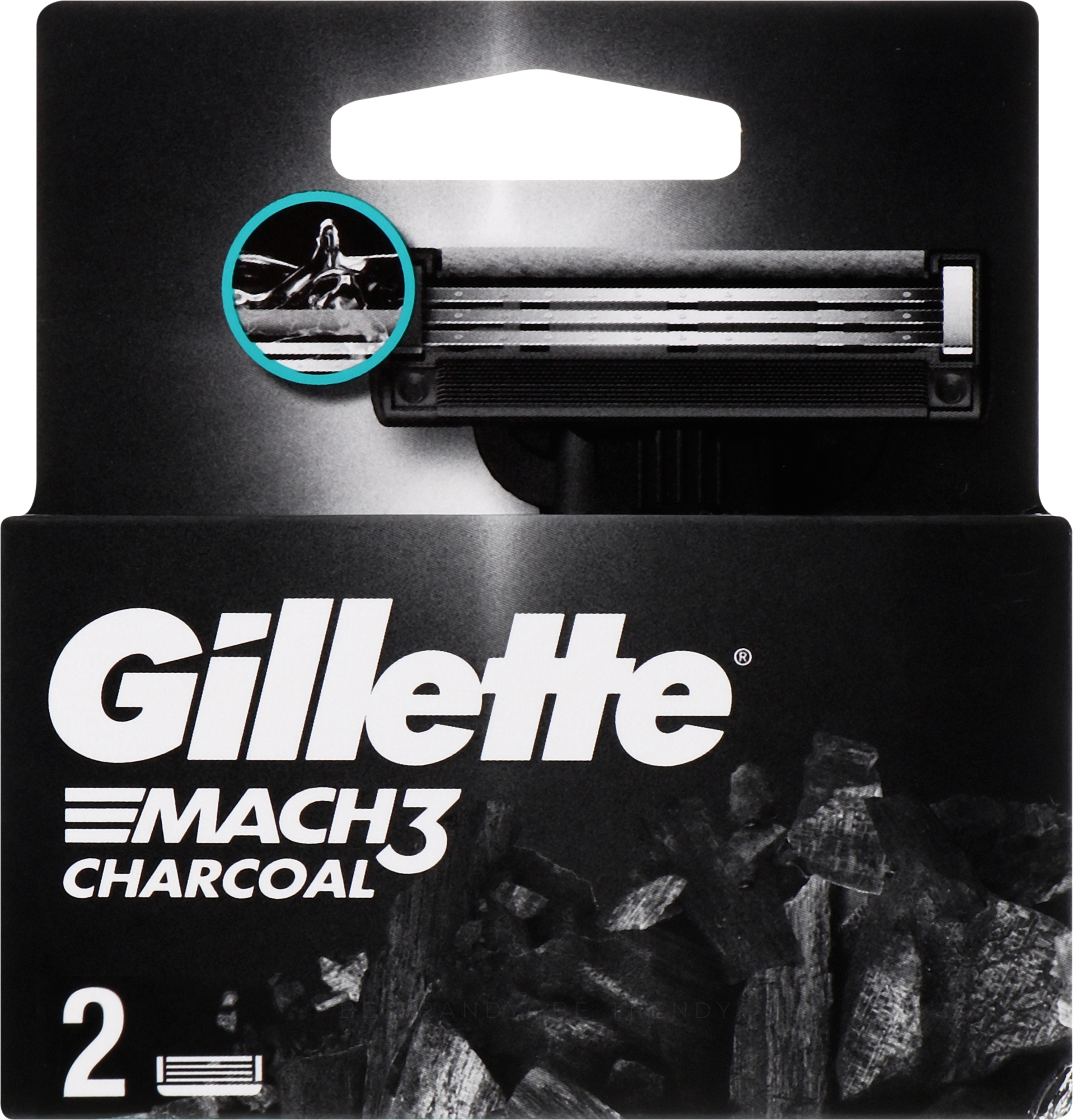 Ersatzklingen für Rasierer mit Aktivkohle - Gillette Mach-3 Charcoal — Bild 2 St.