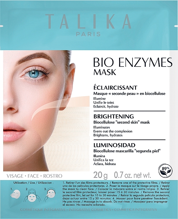 Aufhellende Tuchmaske für das Gesicht mit Bioenzymen - Talika Bio Enzymes Brightening Mask — Bild N1