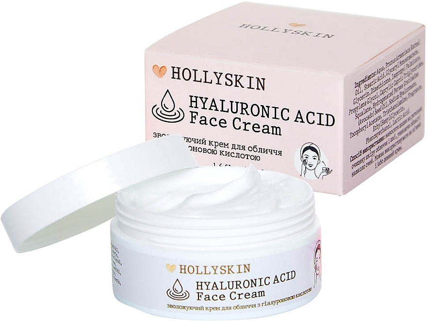 Feuchtigkeitsspendende Gesichtscreme mit Hyaluronsäure - Hollyskin Hyaluronic Acid Face Cream — Bild N1