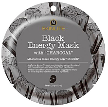 Düfte, Parfümerie und Kosmetik Tief reinigende Tuchmaske für das Gesicht mit Aktivkohle und Hamamelisextrakt - Skinlite Black Energy Face Mask with Charcoal