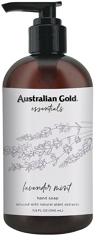 Flüssige Handseife mit natürlichen Pflanzenextrakten und Duft von Minze und Lavendel - Australian Gold Essentials Liquid Hand Soap Lavender Mint — Bild N1