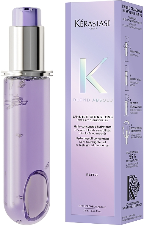 Feuchtigkeitsspendendes Haaröl - Kerastase Blond Absolu Cicagloss Hydrating Oil Concentrate (Refill) — Bild N2