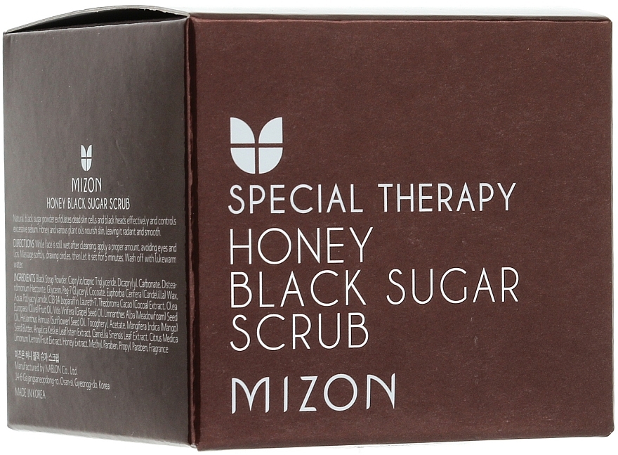 Nährendes und glättendes Gesichtspeeling mit schwarzem Zucker und Honigextrakt - Mizon Honey Black Sugar Scrub — Foto N1