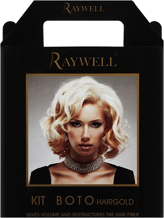 Set - Raywell Kit Botox Hair Gold Kit (Shampoo 150ml + Conditioner 150ml + Haarcreme 150ml)  — Bild N2