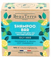 Festes Shampoo mit Minze und Zitrone - BeauTerra Solid Shampoo For Oily Hair — Bild N2