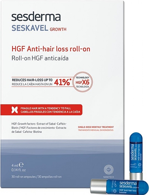 Ampullen gegen Haarausfall - SesDerma Laboratories Seskavel Hgf Anti-Hair Loss Roll On — Bild N1