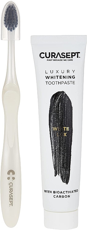 Set - Curaprox Curasept Whitening Luxury White (t/paste/75ml + toothbrush) — Bild N1