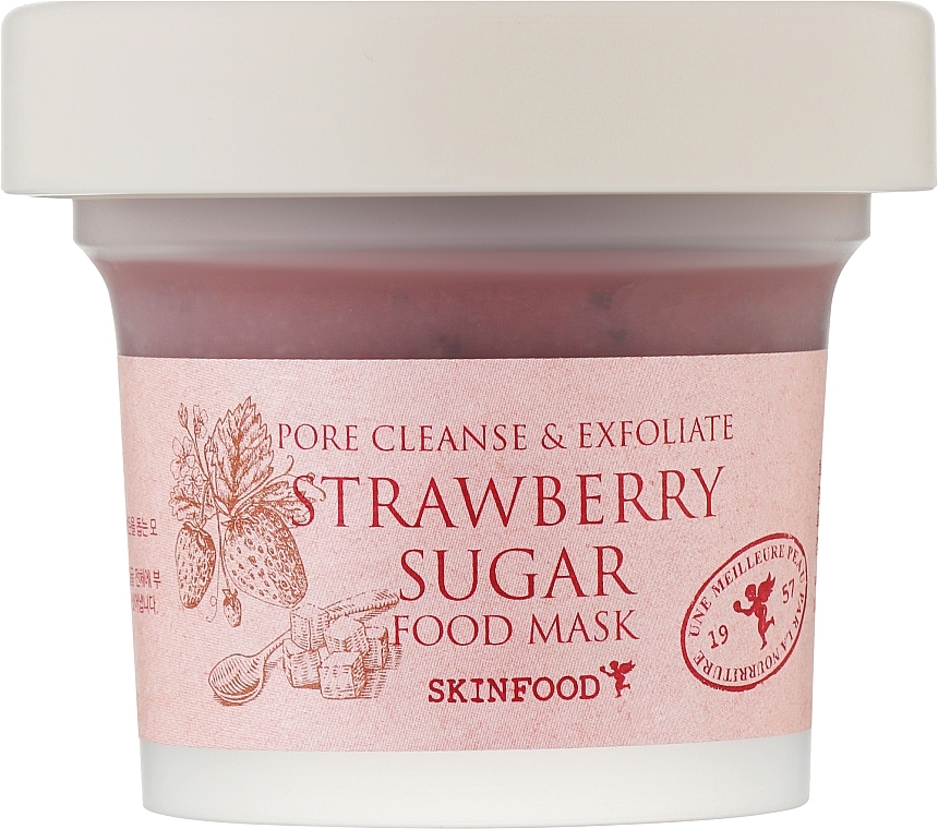 Porenreinigende und exfolierende Gesichtsmaske mit Erdbeerextrakt und Zucker - Skinfood Pore Cleanse & Exfoliate Strawberry Sugar Food Mask — Bild N1