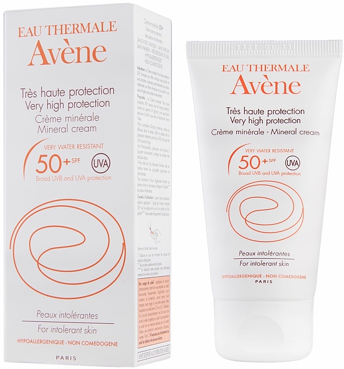 Mineralische Sonnenschutzcreme für überempfindliche Gesichtshaut SPF 50+ - Avene Solaires Mineral Cream SPF 50+
