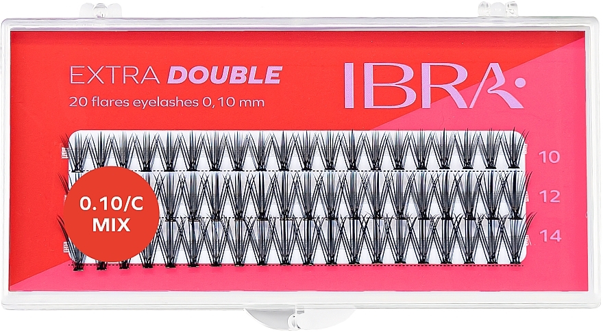 Wimpernbüschel Mix - Ibra Extra Double 20 Flares Eyelash Mix — Bild N1
