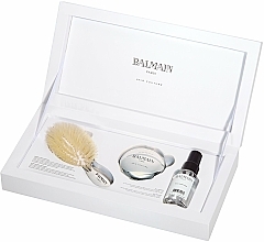 Düfte, Parfümerie und Kosmetik Haarpflegeset - Balmain Paris Hair Couture Silver Brush Set Mini (h/silk/50ml + brush + mirror)