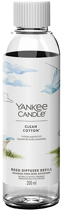 Nachfüller für Raumerfrischer Clean Cotton - Yankee Candle Signature Reed Diffuser — Bild N1